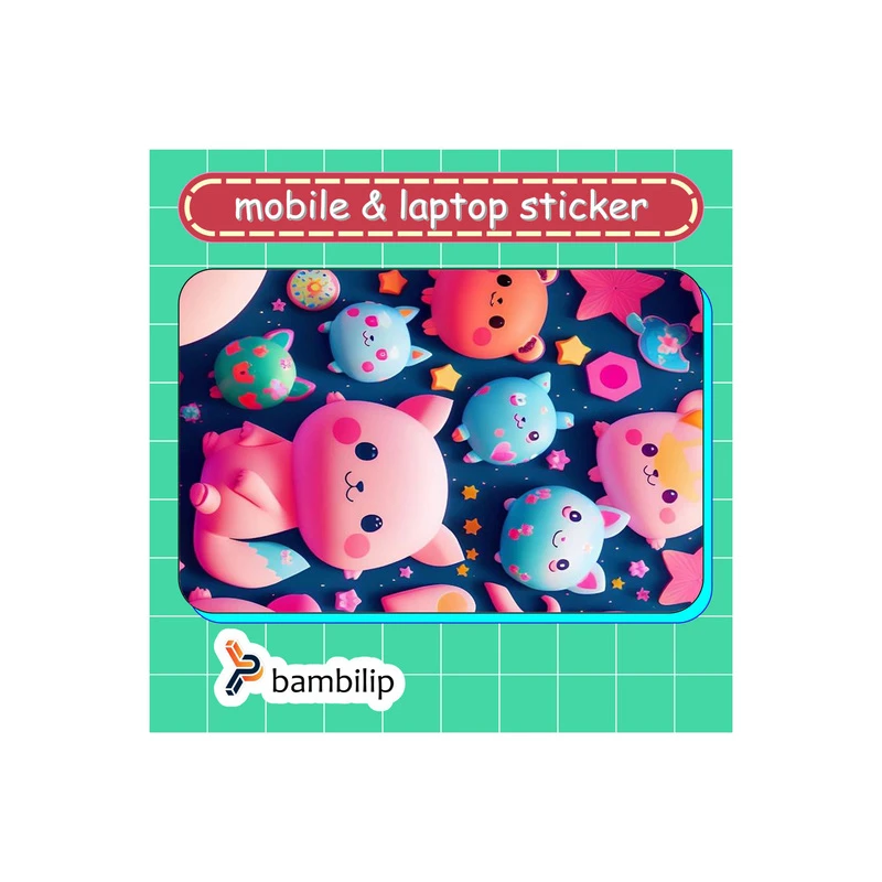 استیکر بامبیلیپ مدل کارت عابر طرح گربه فضایی و ستاره کد 5186405