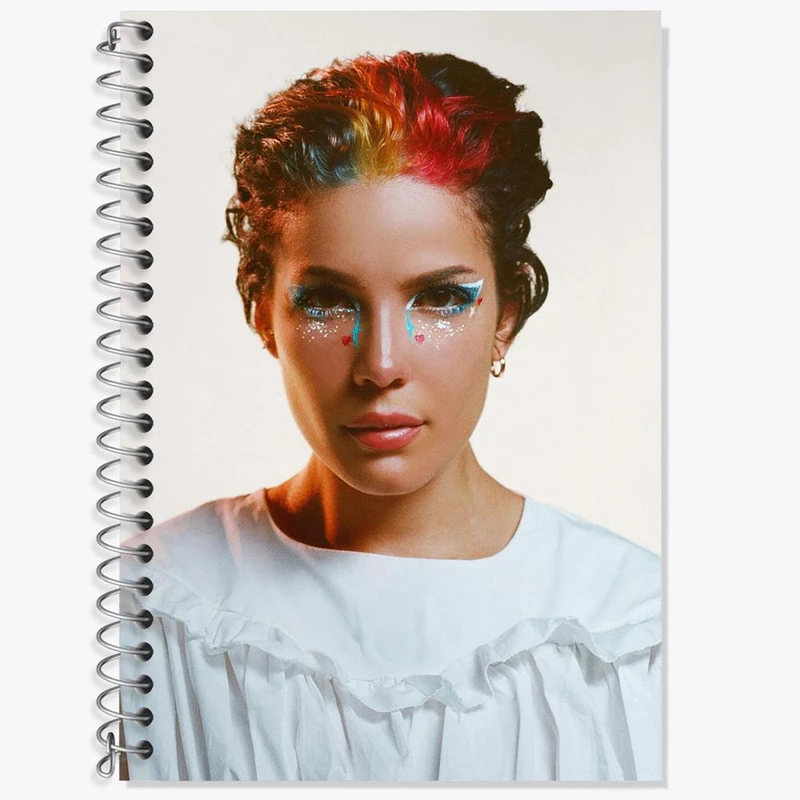 دفتر زبان 50 برگ خندالو مدل سه خط طرح هالزی Halsey کد 19101