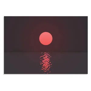تابلو شاسی طرح نقاشی مینیمال غروب آفتاب Ripple Water Minimal Sunset مدل NV0857