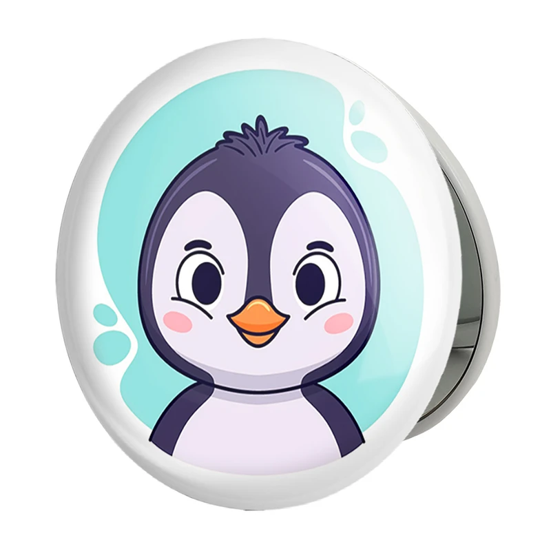 آینه جیبی خندالو طرح پنگوئن حیوانات بامزه مدل تاشو کد 37132