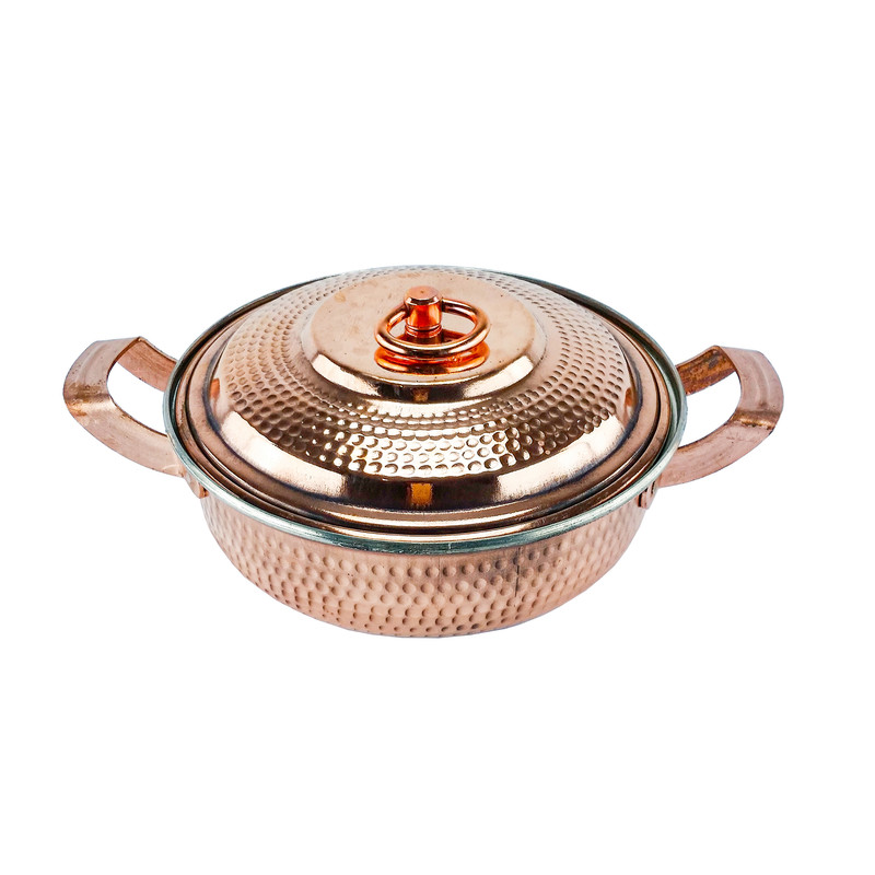 ماهیتابه مسی مدل درب دار کد alsh018
