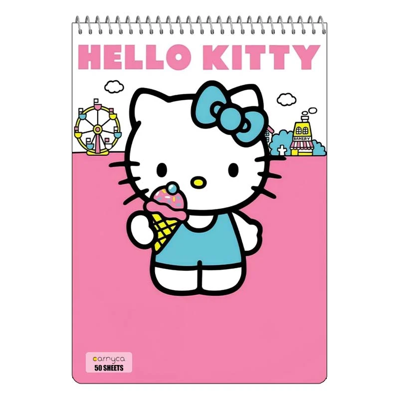 دفتر نقاشی 50 برگ سیمی کارنیکا طرح هلو کیتی hello kitty کد 27571