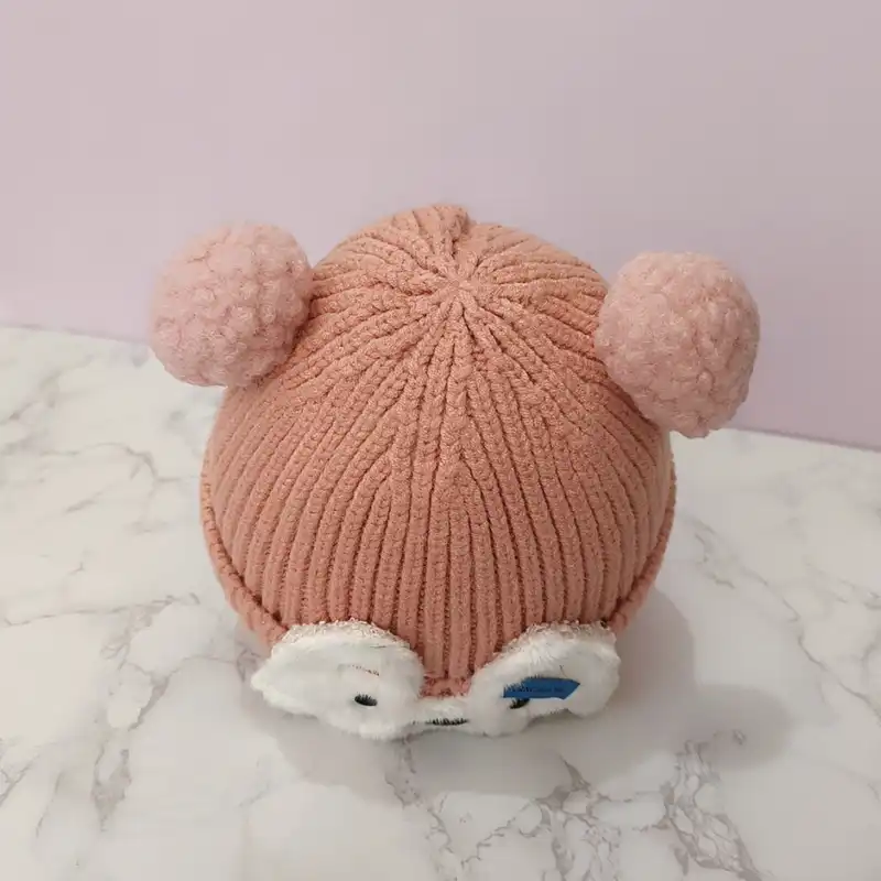 کلاه بافتنی بچگانه مدل عروسکی کد 003