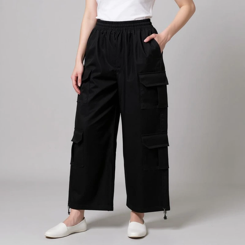 شلوار زنانه مدل کارگو شیش جیب