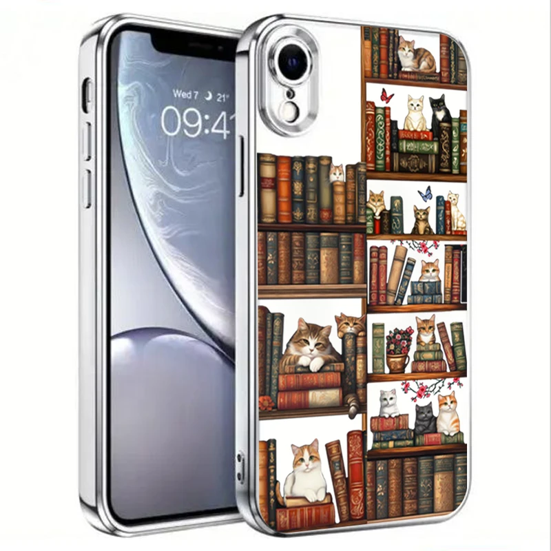 کاور طرح Cat & Books مناسب برای گوشی موبایل اپل Iphone Xr