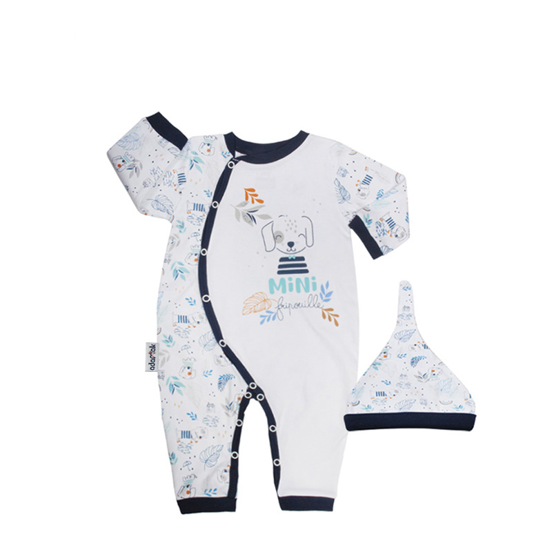 ست سرهمی و کلاه نوزادی آدمک مدل mini کد 010003
