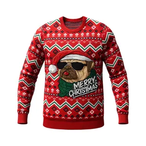 پلیور یقه گرد مردانه مدل کریسمس کد 2026