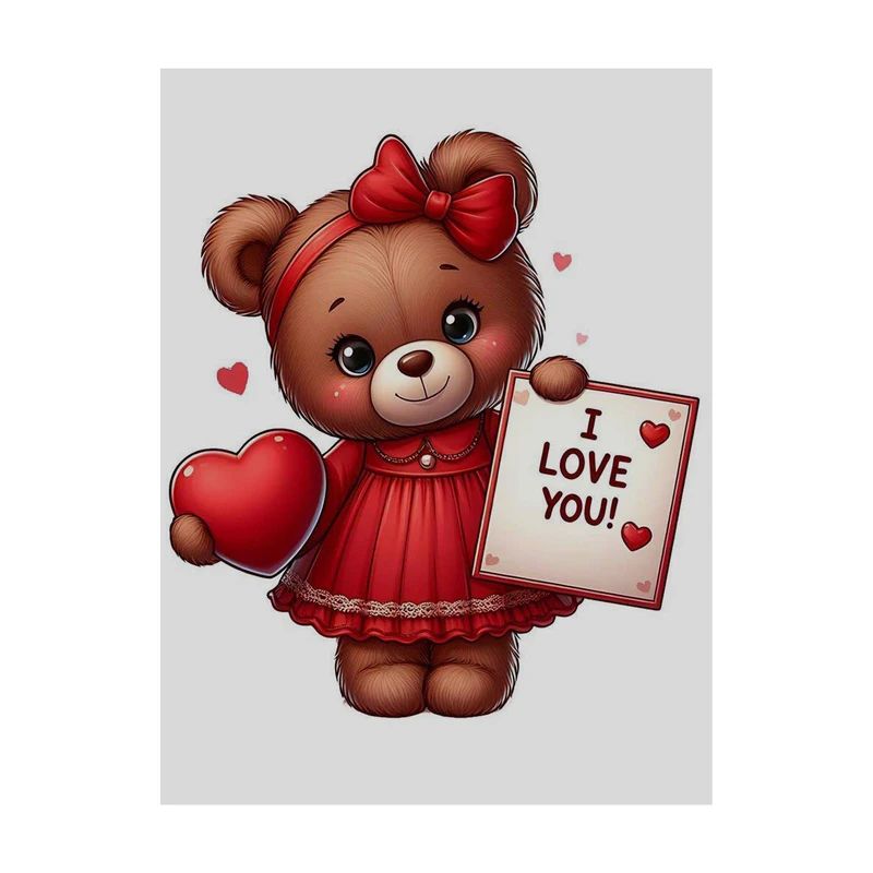 تابلو شاسی مدل خرس و قلب و دوست دارم کد s3142