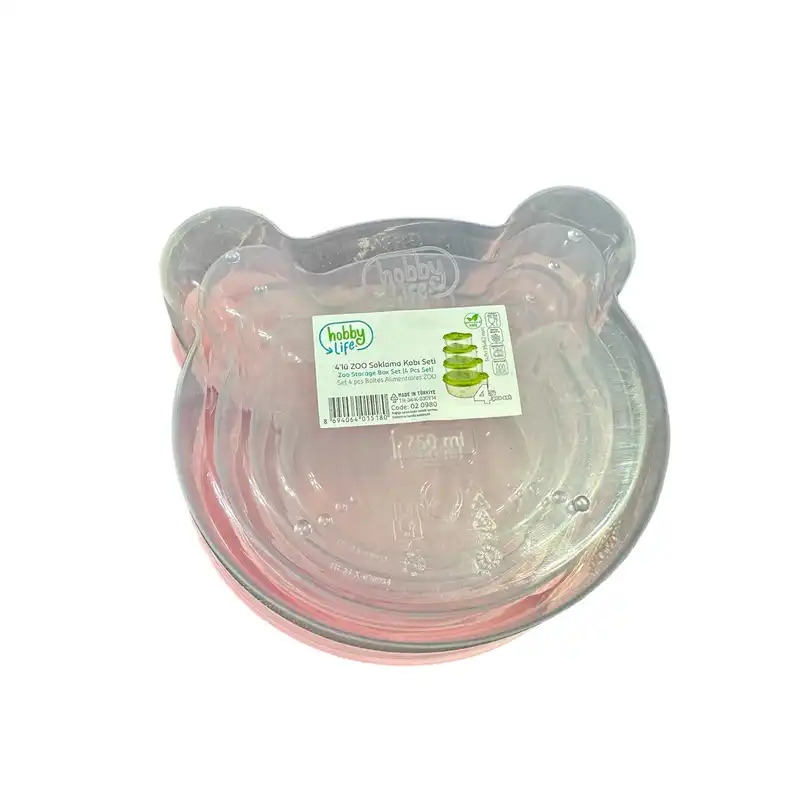 ظرف نگهدارنده هوبی لایف مدل Zoo کد 020980 بسته 4 عددی