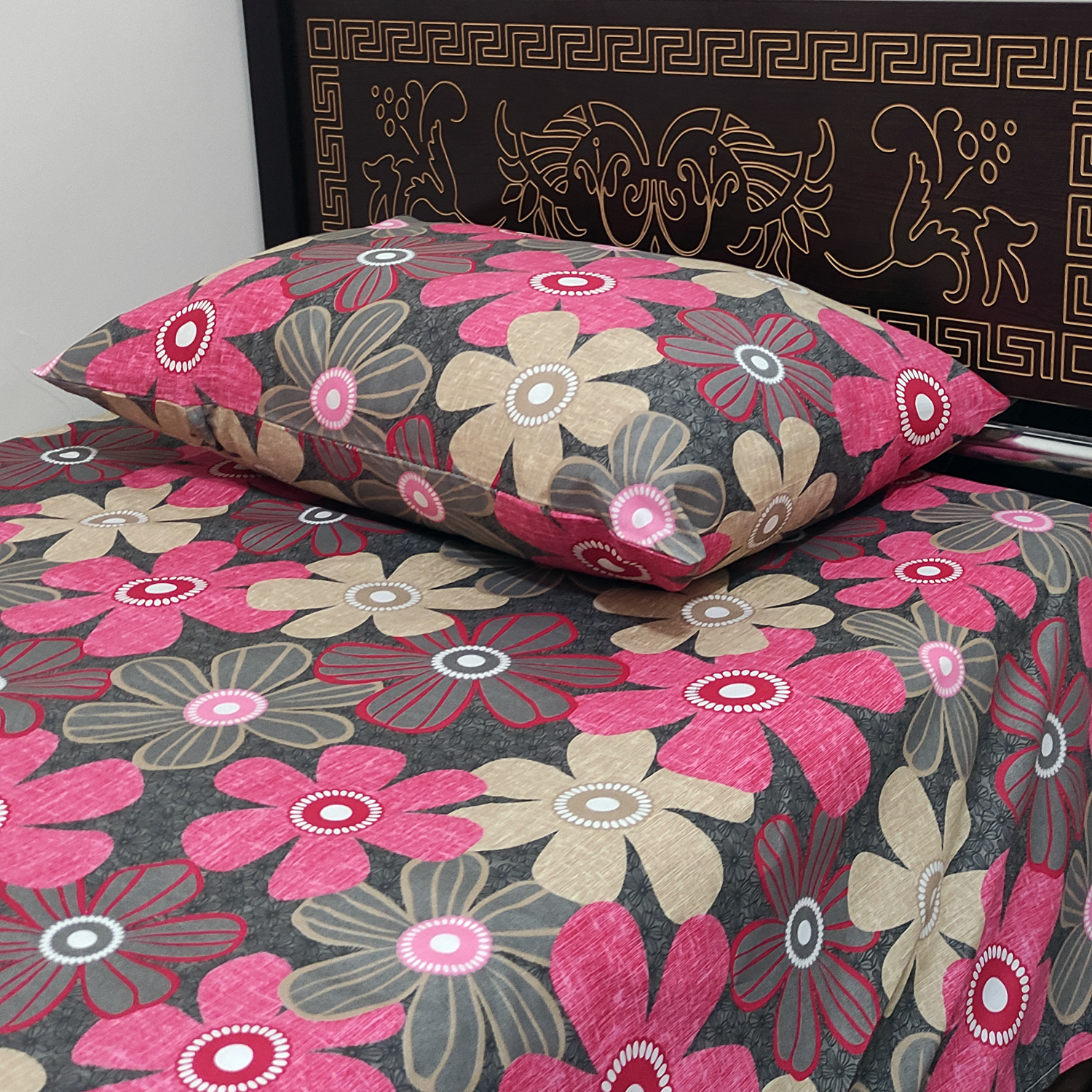 سرویس ملحفه مدل فلورا یک نفره دوتکه