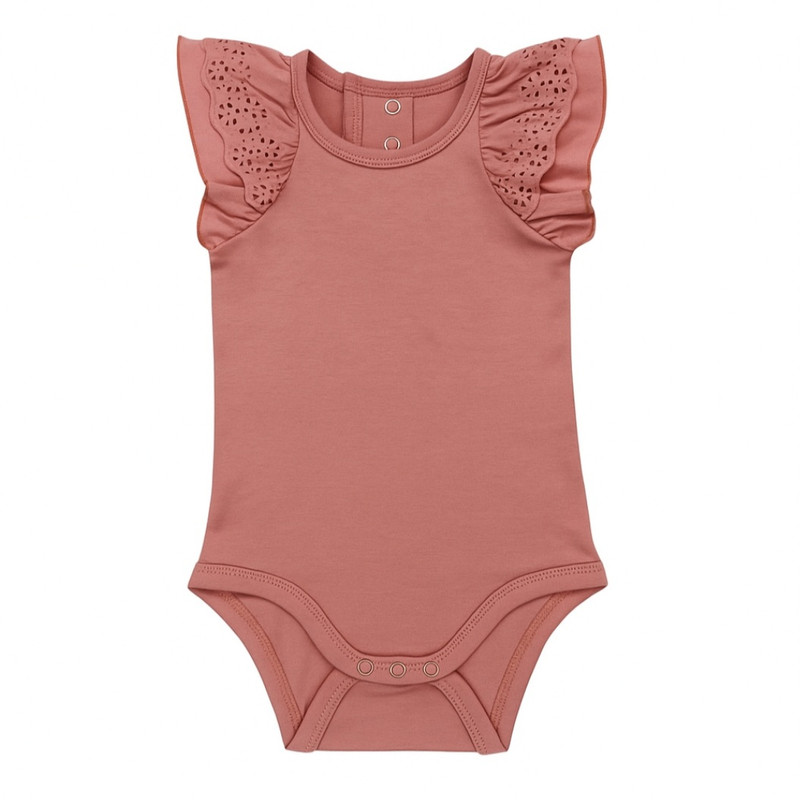 بادی آستین کوتاه نوزادی لوپیلو مدل آستین توری