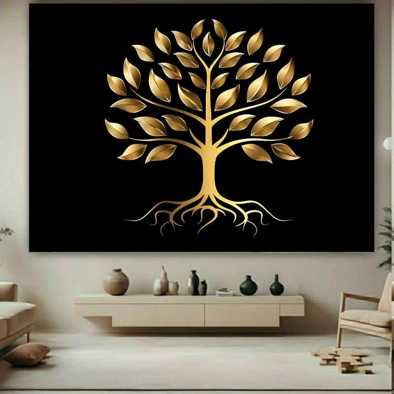 پوستر پارچه ای طرح مخمل  درخت مدل مینیمال کد FP106714