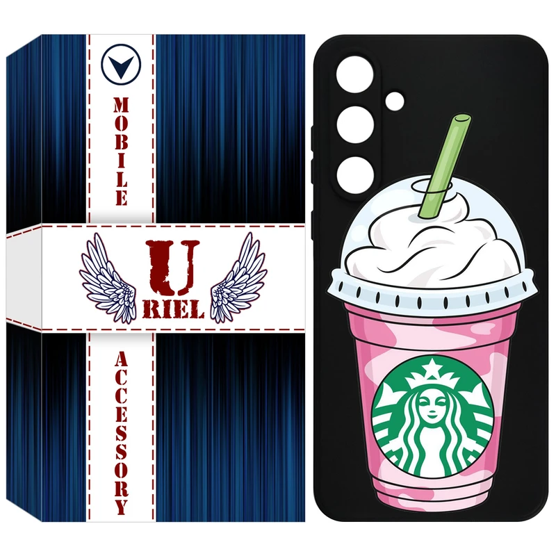 کاور یوریل قاب مدل KSH کد 55 طرح استارباکس مناسب برای گوشی موبایل سامسونگ Galaxy S24 FE