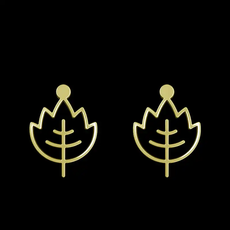 گوشواره طلا 18 عیار زنانه مدوپد مدل برگ کد GA1-15914