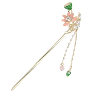 گیره مو زنانه مدل کانزاشی گل نیلوفر آبی کد k 3910