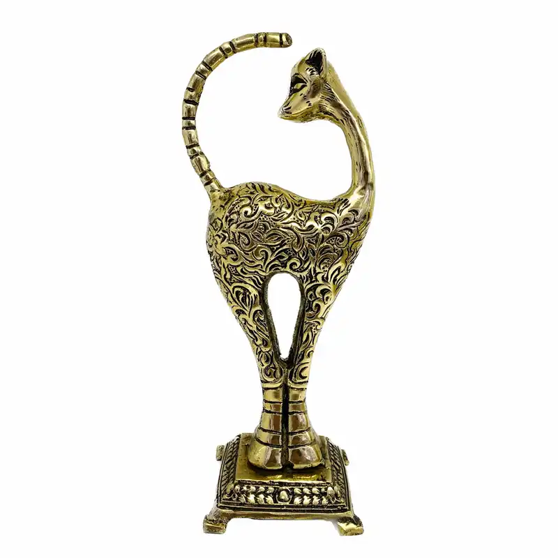 مجسمه برنجی مدل گربه مجموعه 2 عددی