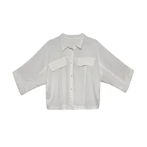 شومیز آستین بلند یقه برگردان زنانه مدل برفی