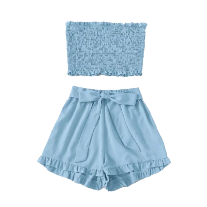 ست نیم تنه و شلوارک زنانه مدل تابستانی