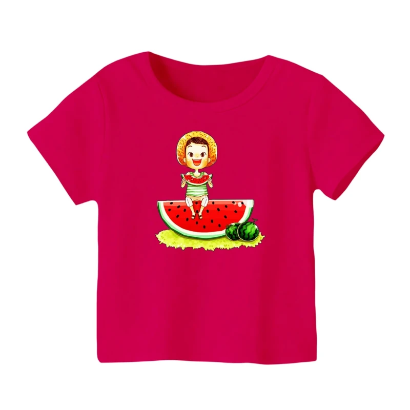 تی شرت آستین کوتاه بچگانه مدل پسرک یلدایی کد 4 رنگ سرخابی