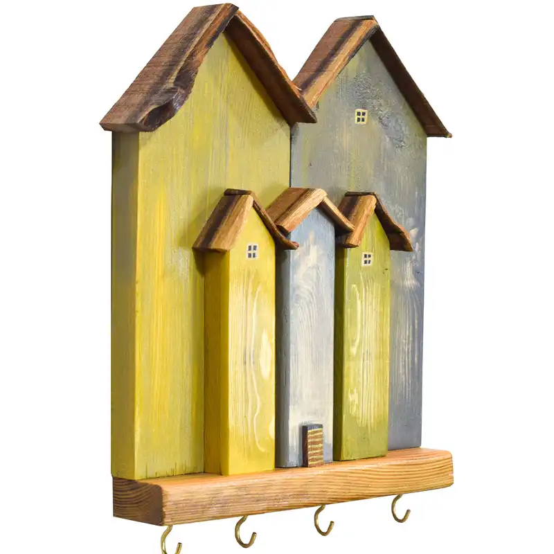 جاکلیدی چوبی مدل دهکده فانتزی کد 5234