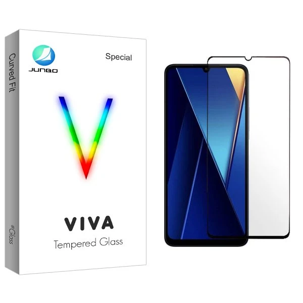 محافظ صفحه نمایش شیشه ای جانبو مدل Viva مناسب برای گوشی موبایل شیائومی Poco C65