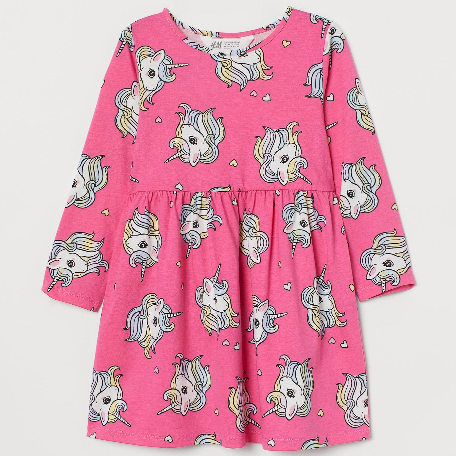 پیراهن دخترانه اچ اند ام مدل اسب تک شاخ