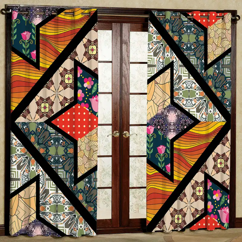 پرده مدل ستاره مخمل پانچی کد 2611 سایز 200x140 سانتی متر