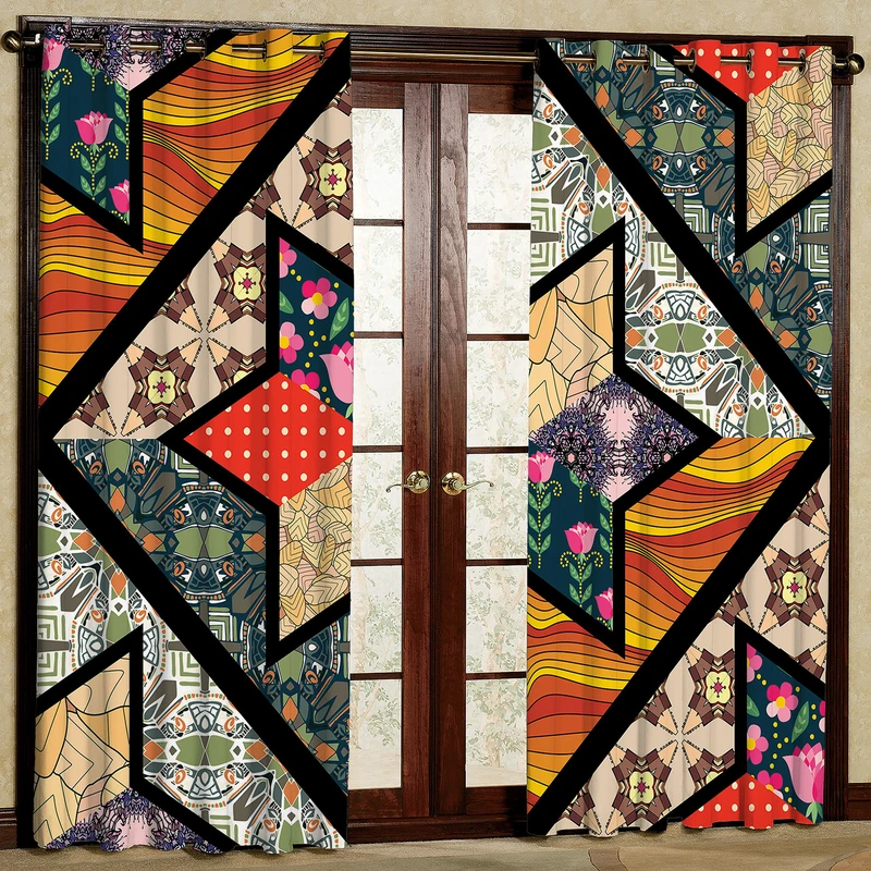 پرده مدل لوزی ستاره ای هازان پانچی کد 2611 سایز 140x200 سانتی متر