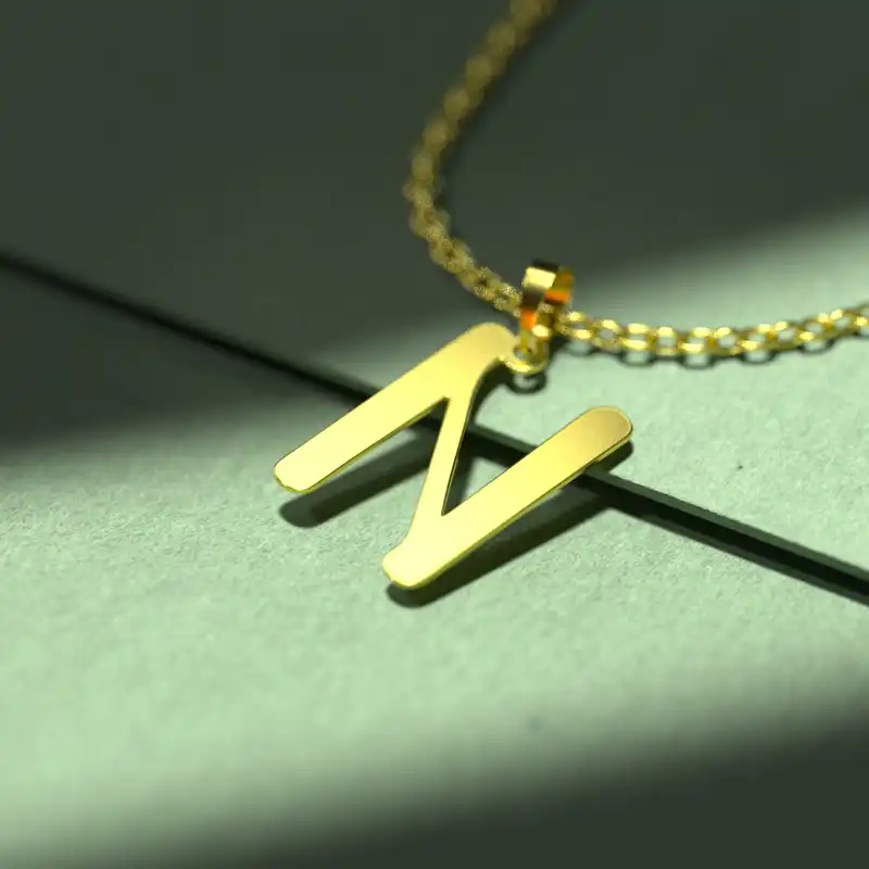 گردنبند طلا 18 عیار زنانه مدوپد مدل حرف N کد H3-1-1194