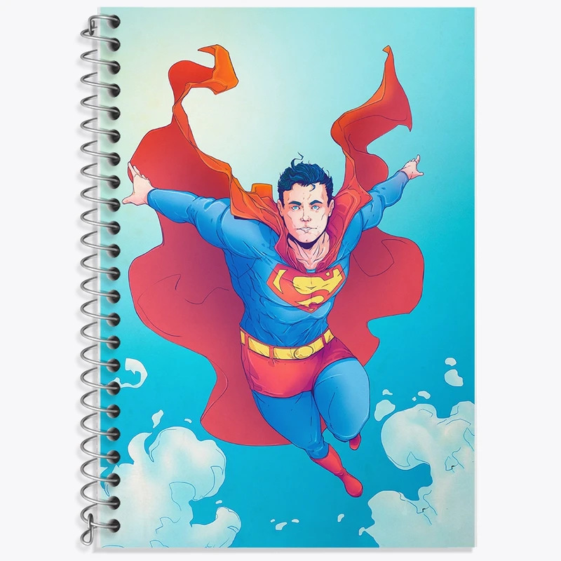 دفتر زبان 50 برگ خندالو مدل دو خط طرح سوپرمن (Superman) کد F222