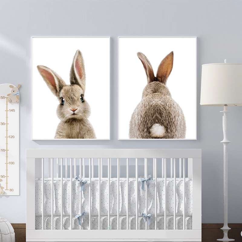  تابلو اتاق کودک و نوزاد الفاپ مدل خرگوش کد Bunny 002 مجموعه 2 عددی