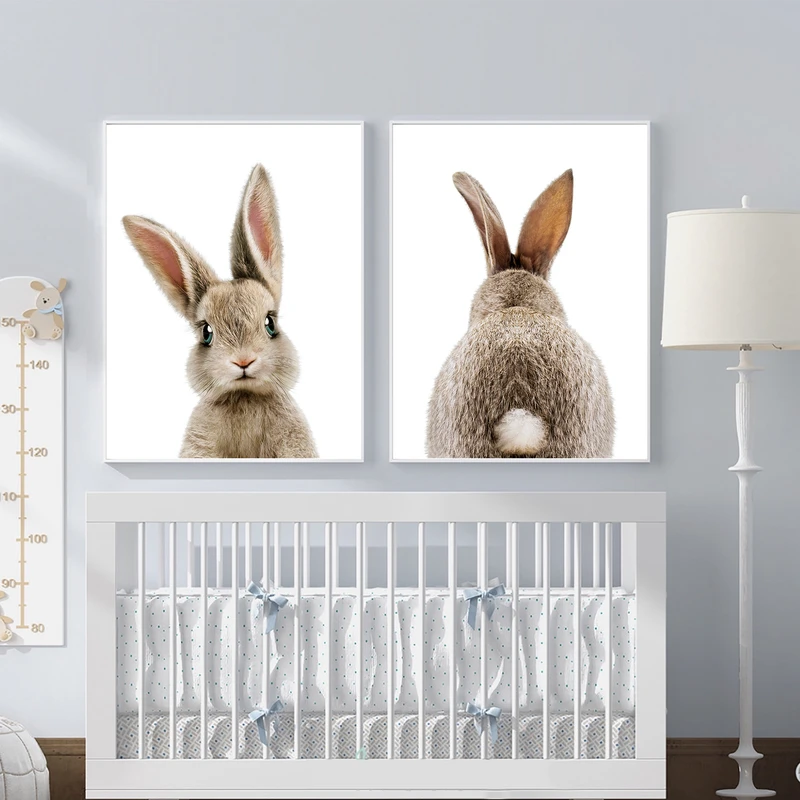 تابلو اتاق کودک و نوزاد الفاپ مدل خرگوش کد Bunny 002 مجموعه 2 عددی