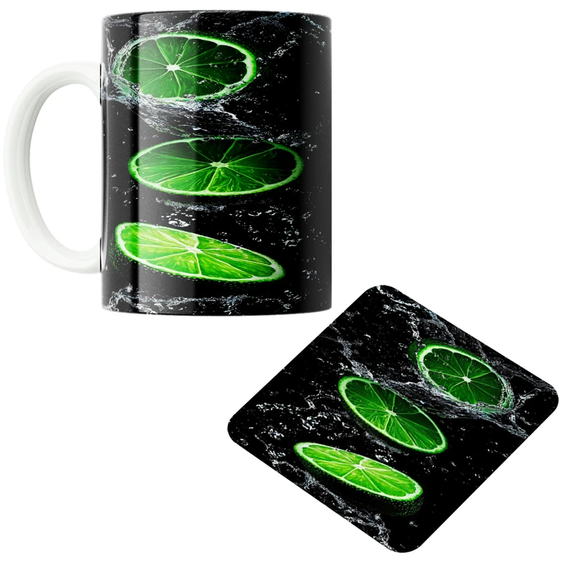 ماگ پاد آفرین مدل لیمو کد 01 به همراه زیر لیوانی