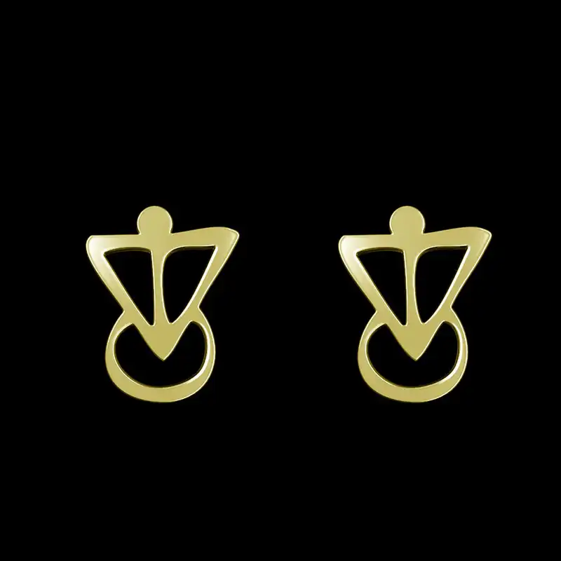 گوشواره طلا 18 عیار زنانه مدوپد مدل هندسی کد GA1-16156