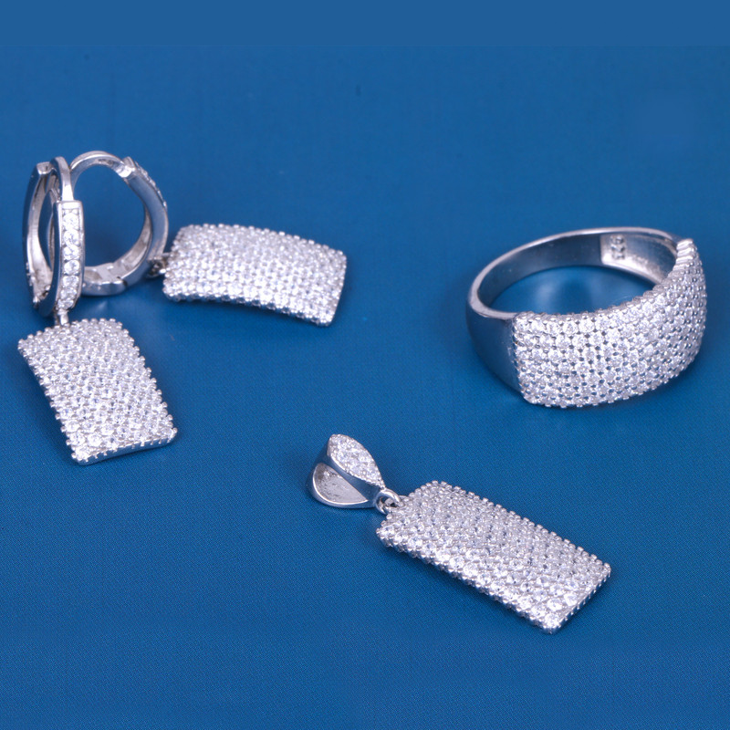 نیم ست نقره زنانه مدل GTA-150 نیم ست نقره زنانه مدل GTA-150