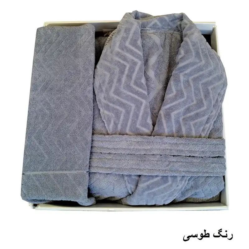 سرویس حوله پالتویی ۴ تکه الماس مدل تن پوش برجسته کد  H_403 سایز ۱۲۵ سانتی متر