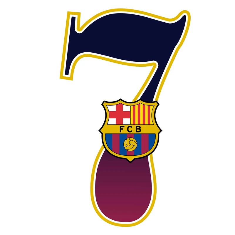  استند رومیزی مدل تولد عدد 7 طرح بارسلونا کد 607