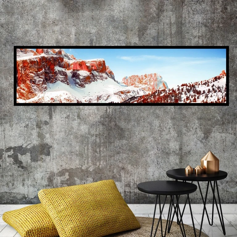 تابلو بکلیت طرح منظره کوهستان برفی مدل کشیده B-7570