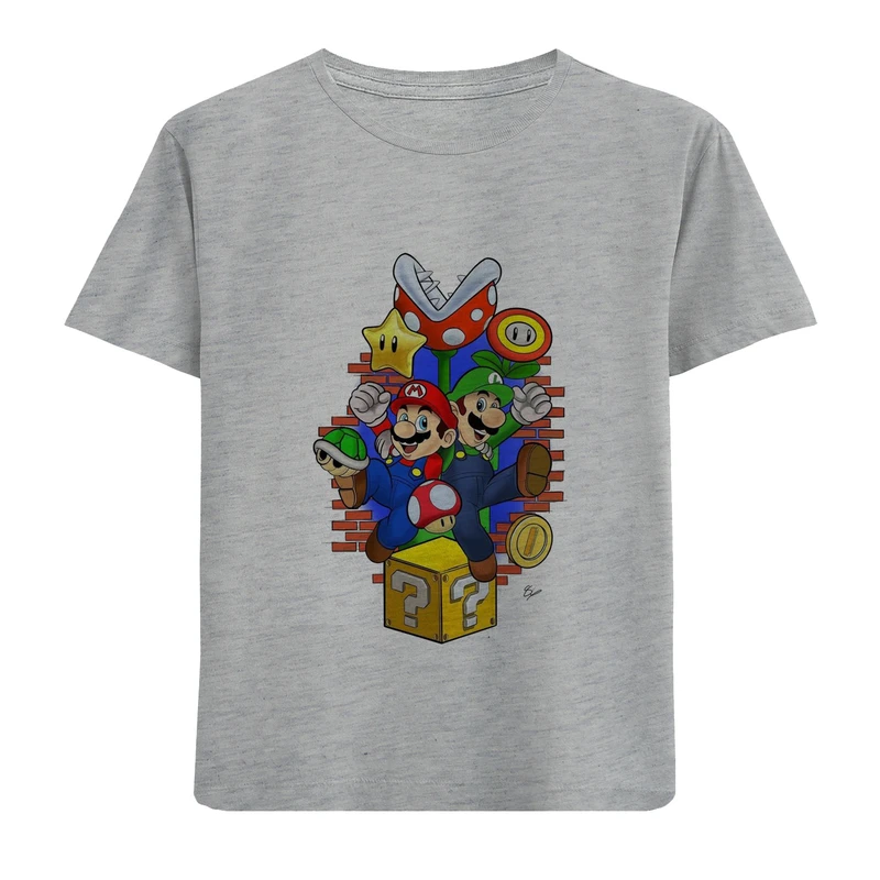 تی شرت آستین کوتاه پسرانه مدل قارچ خور D2