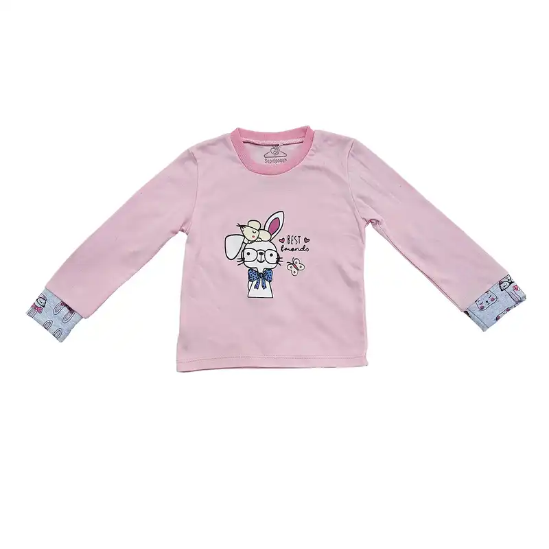 ست تی شرت آستین بلند و شلوار بچگانه سپیدپوش مدل خرگوش کد 140213