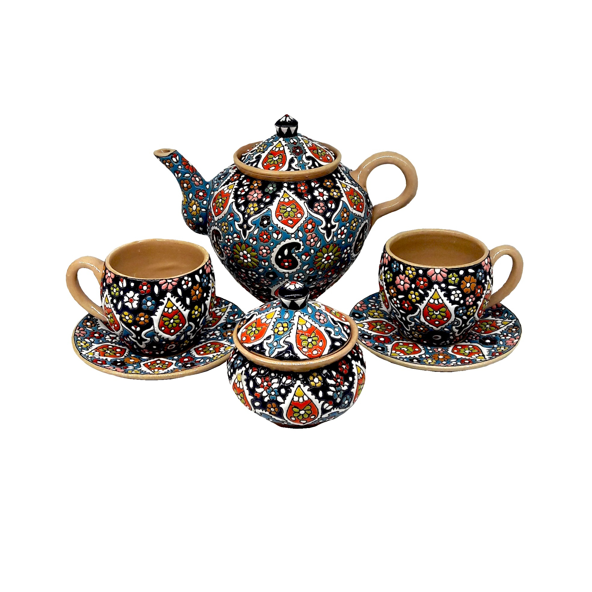 سرویس چایخوری 6 پارچه میناکاری کد 44D 
