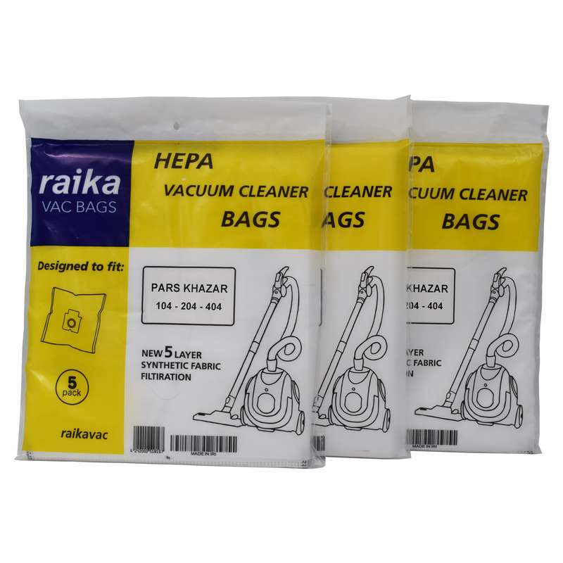 پاکت جاروبرقی رایکا مدل 104-204-404 سه بسته 5 عددی مناسب جاروبرقی پارس خزر 104-204-404 پاکت جاروبرقی رایکا مدل 104-204-404 سه بسته 5 عددی مناسب جاروبرقی پارس خزر 104-204-404