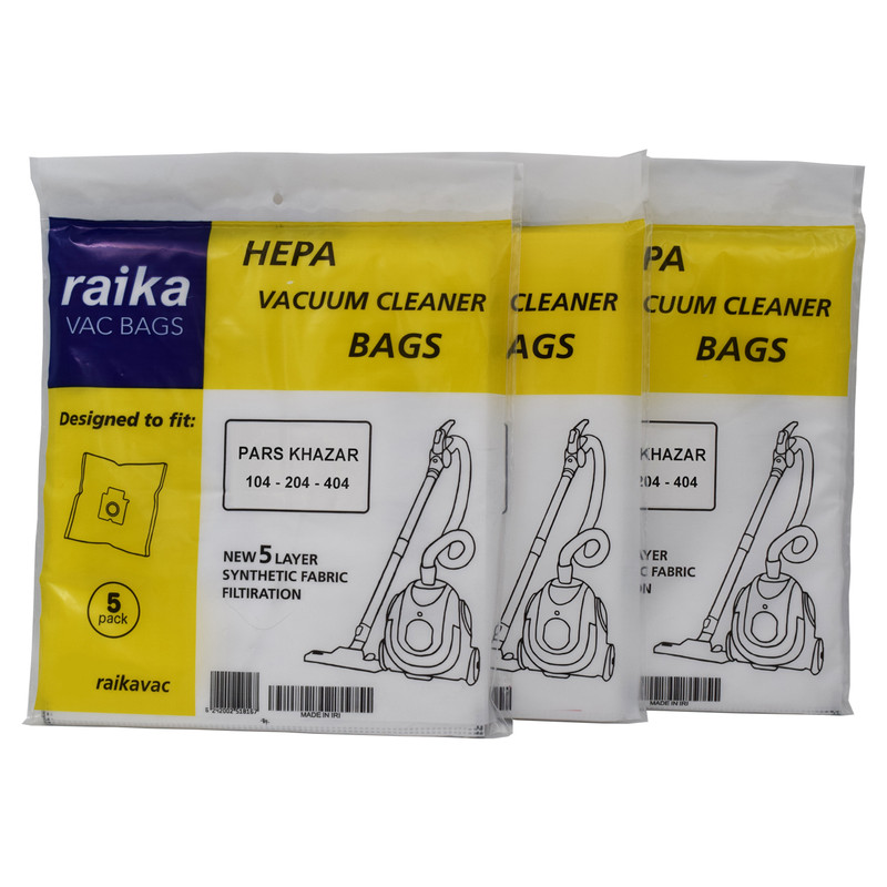 پاکت جاروبرقی رایکا مدل 104-204-404 سه بسته 5 عددی مناسب جاروبرقی پارس خزر 104-204-404 پاکت جاروبرقی رایکا مدل 104-204-404 سه بسته 5 عددی مناسب جاروبرقی پارس خزر 104-204-404