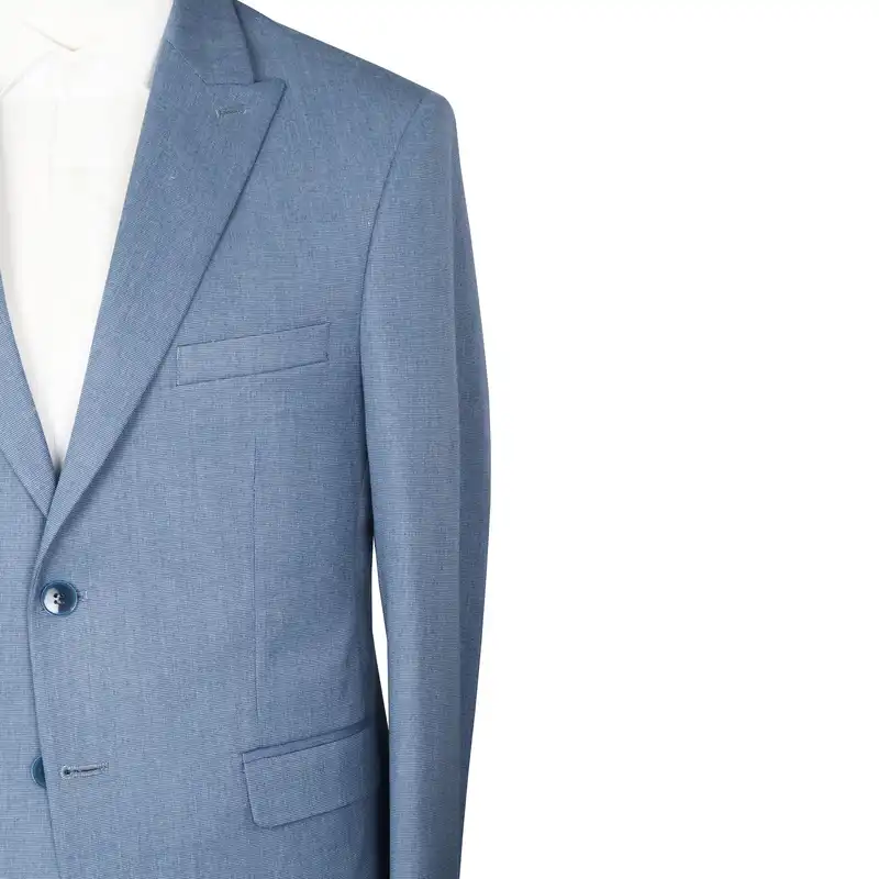 کت و شلوار مردانه مدل یقه بلیزر رگولار فیت کد 24050 رنگ آبی روشن