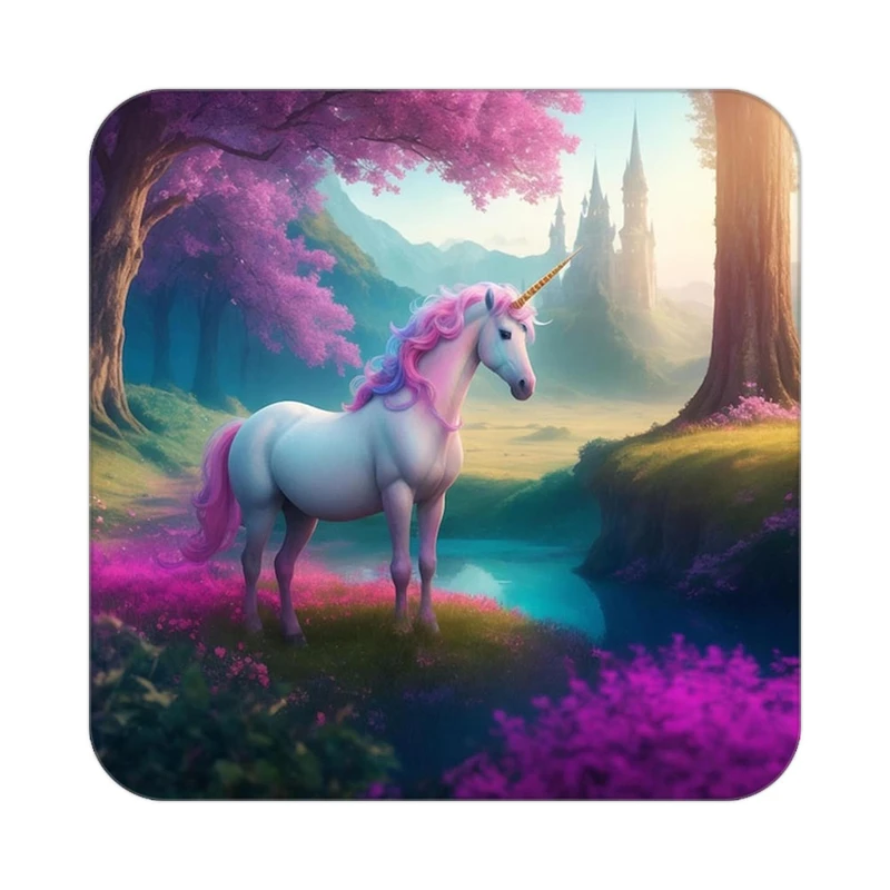 زیر لیوانی کاکتی طرح اسب تک شاخ و یونیکورن مدل mp32696