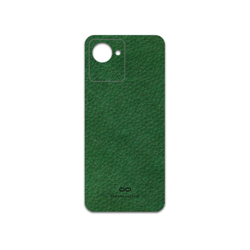 برچسب پوششی ماهوت مدل Green-Leather مناسب برای گوشی موبایل ریلمی C30s