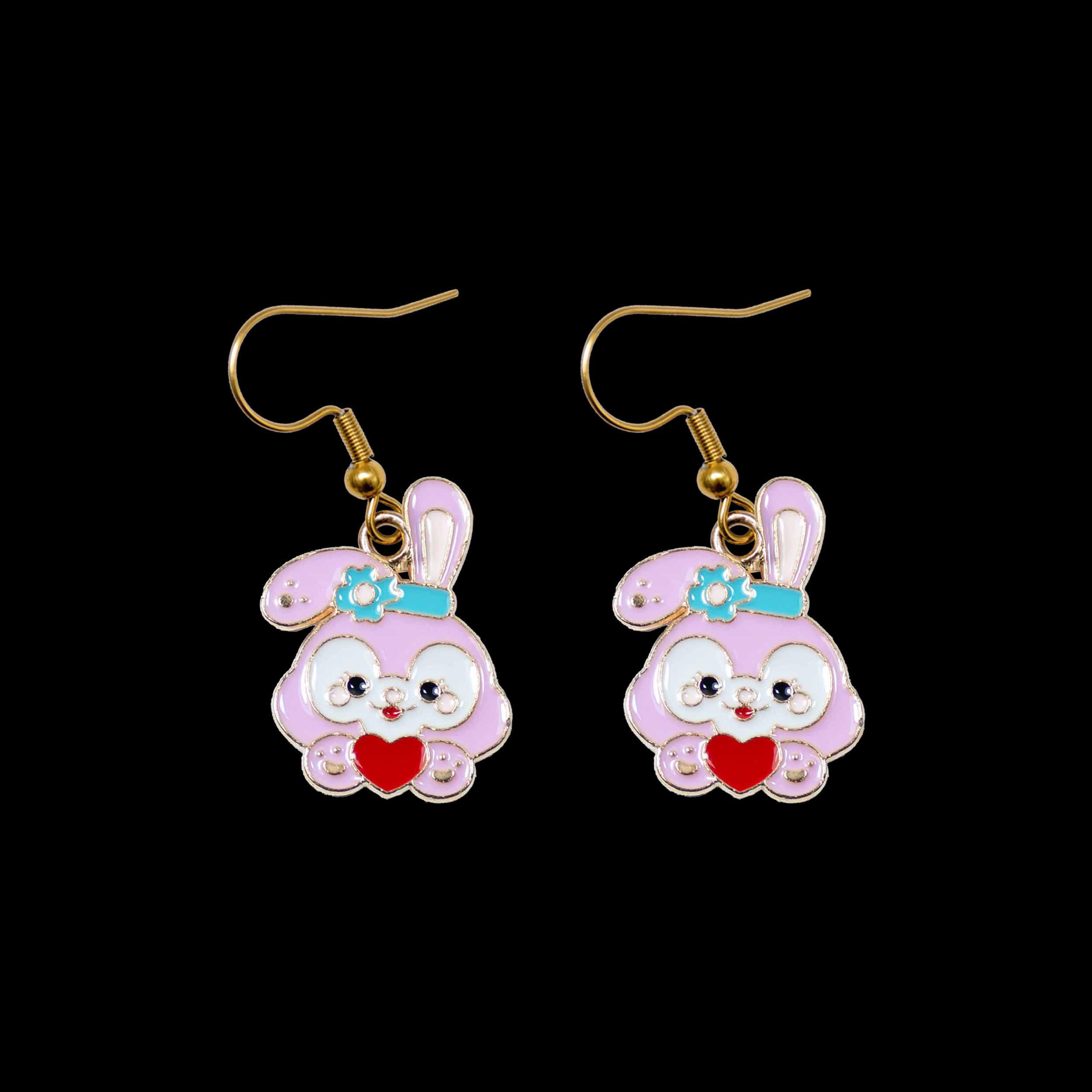 گوشواره دخترانه مدل خرگوش قلب دار گوشواره دخترانه مدل خرگوش قلب دار