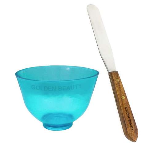 کاسه ماسک صورت گلدن بیوتی مدل سیلیکونی به همراه کاردک
