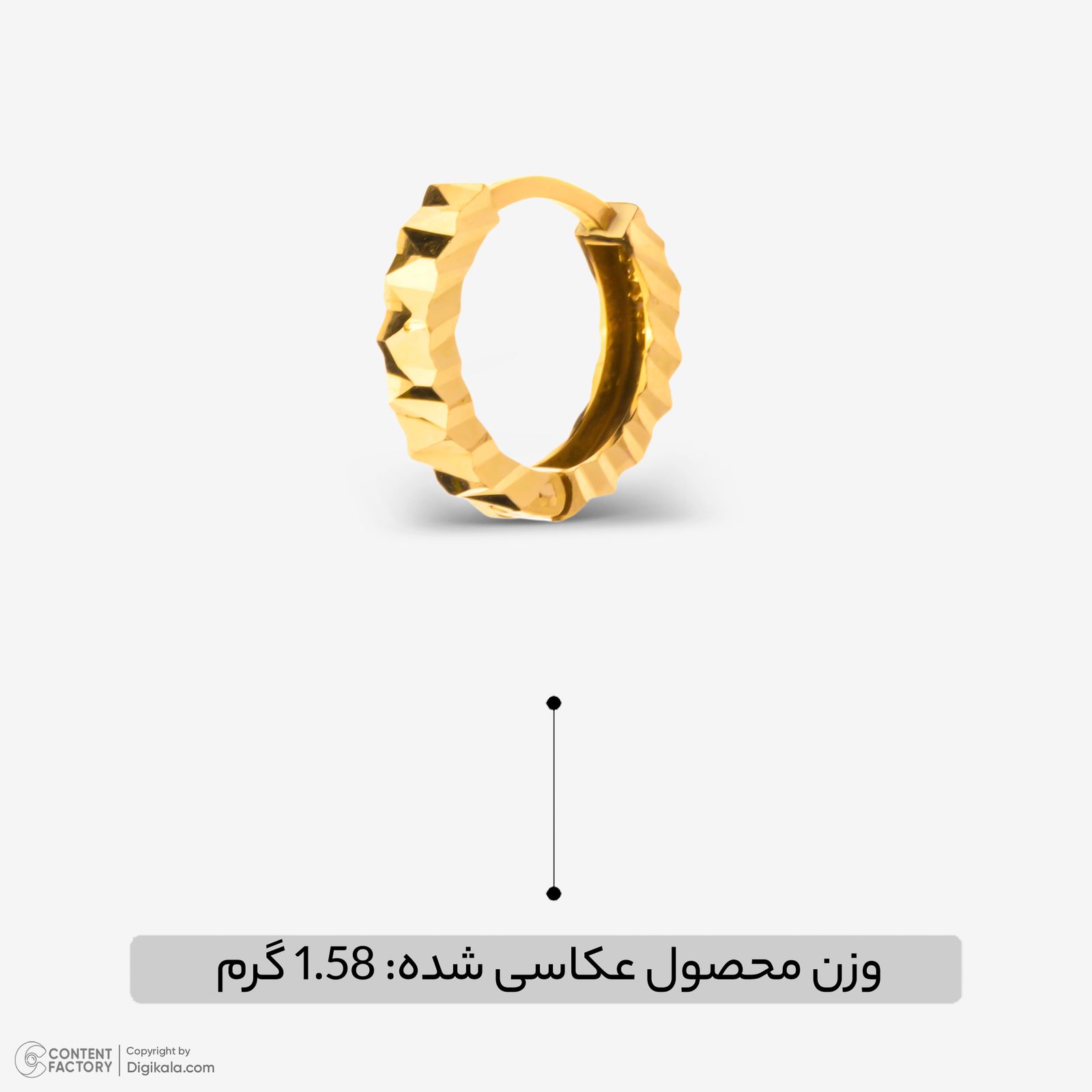 گوشواره حلقه‌ای طلا 18 عیار زنانه گلدم مدل E245006 -  - 2