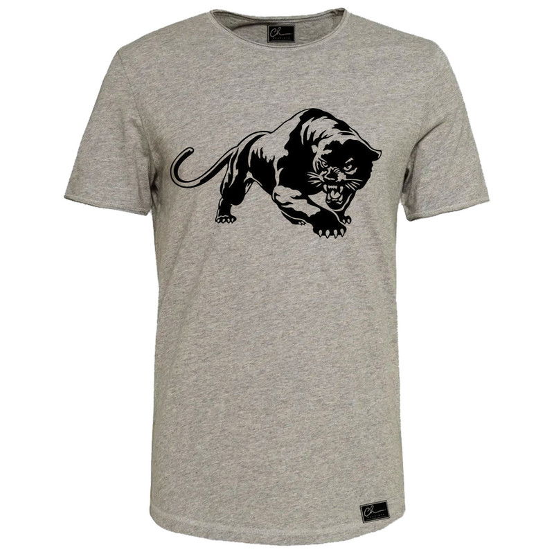 تیشرت آستین کوتاه مردانه مدل ببر کد M218 رنگ طوسی